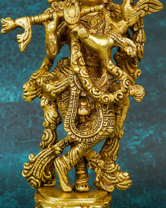 Brass Krishna Idol - 12 inch - WL5660