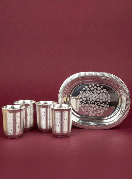 Tray with Set of 4 Glass - WL5694
