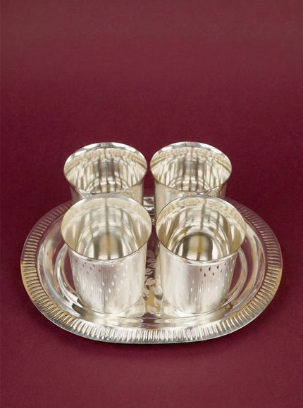 Tray with Set of 4 Glass - WL5694