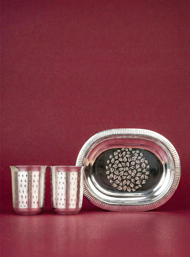 Tray with Set of 2 Glass - WL5695