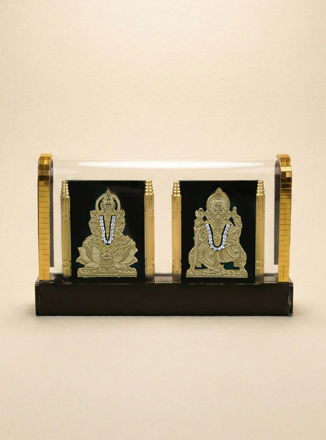Gold Plated - Lakshmi Ganesha with Arcylic Cabinet - WL5715