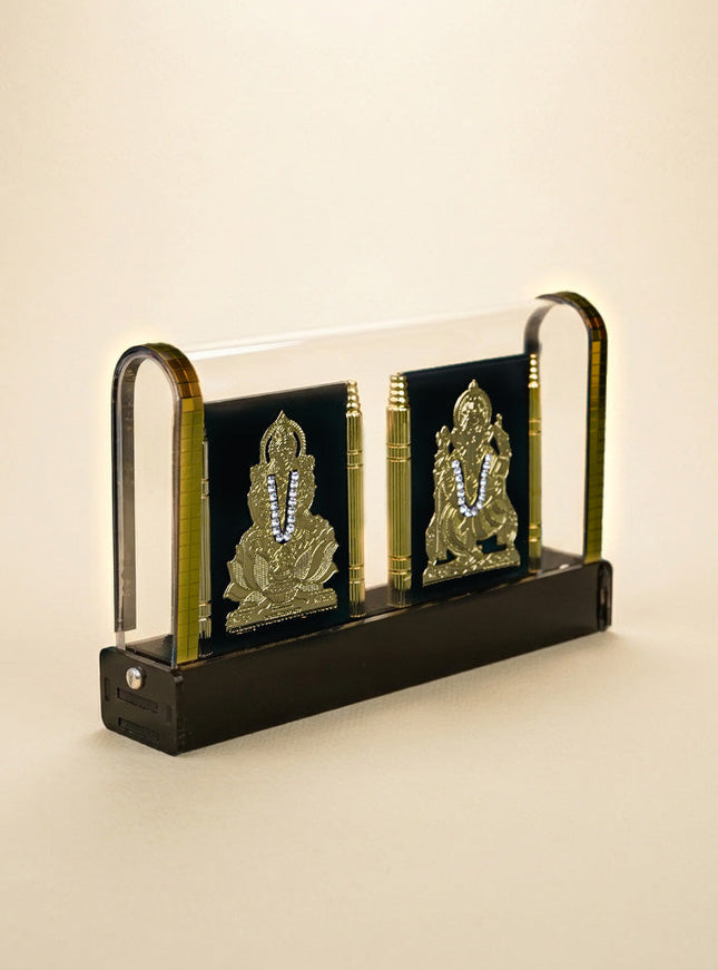 Gold Plated - Lakshmi Ganesha with Arcylic Cabinet - WL5715