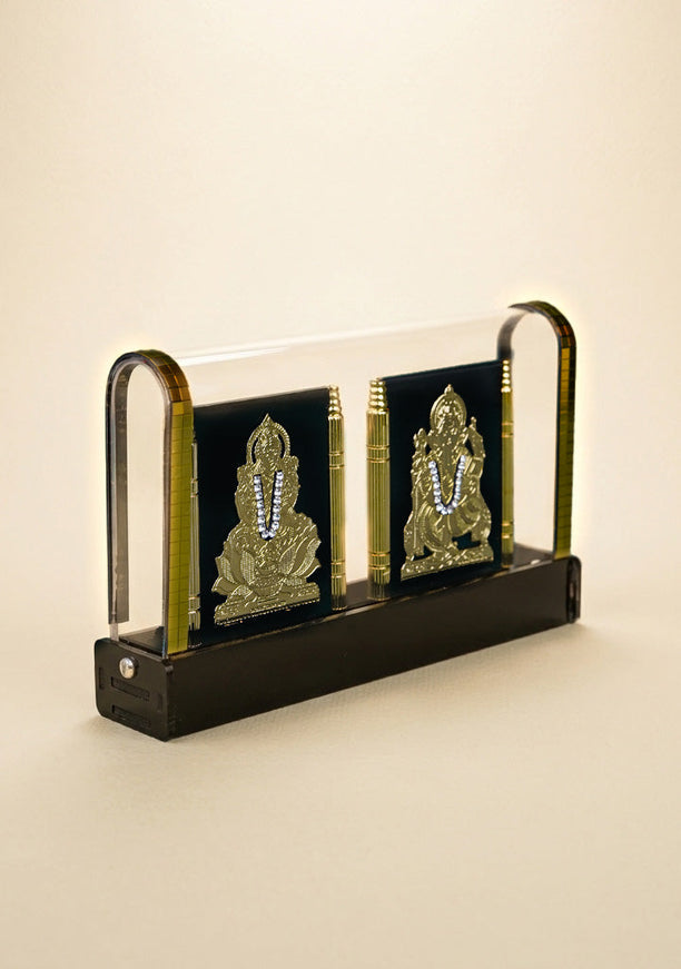 Gold Plated - Lakshmi Ganesha with Arcylic Cabinet - WL5715