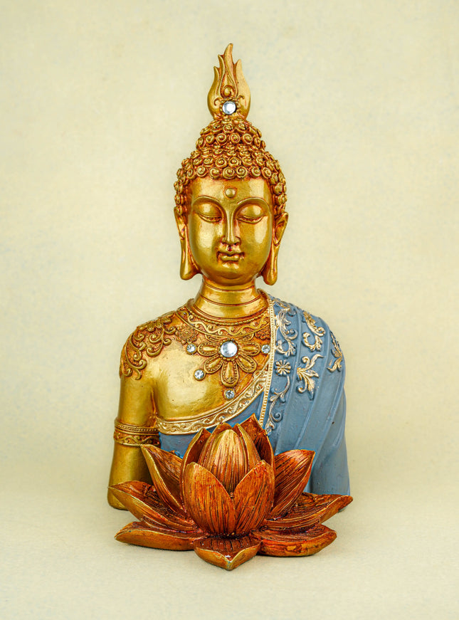 Polyresin Buddha with Lotus - 11 inch - WL5741