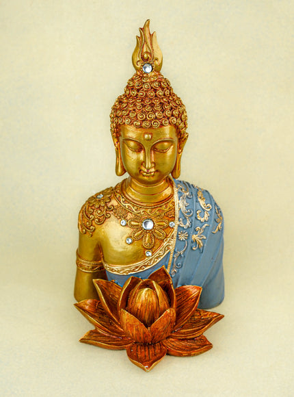 Polyresin Buddha with Lotus - 11 inch - WL5741