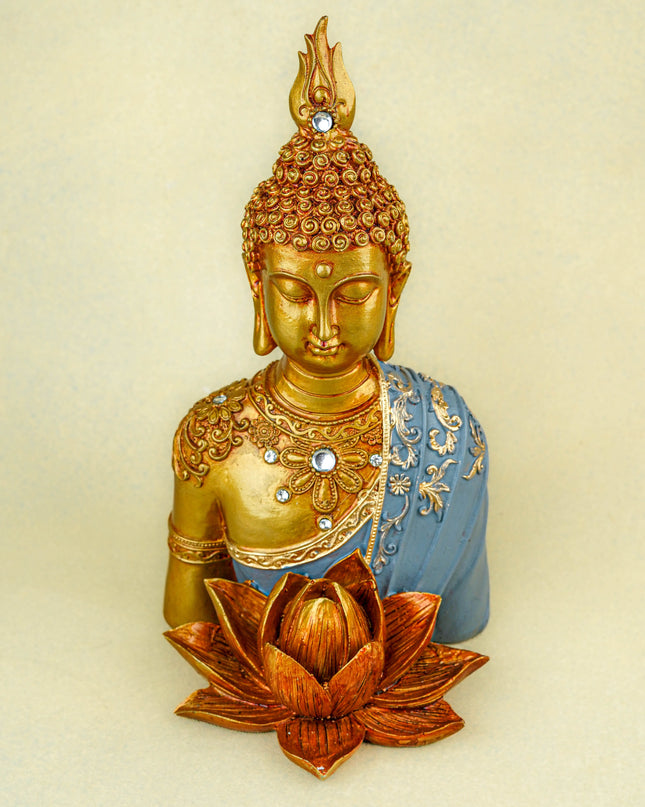 Polyresin Buddha with Lotus - 11 inch - WL5741