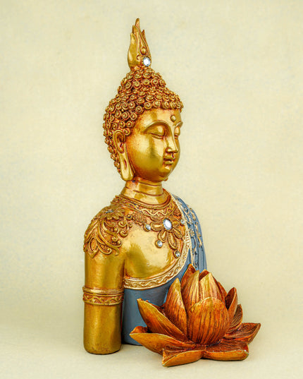 Polyresin Buddha with Lotus - 11 inch - WL5741