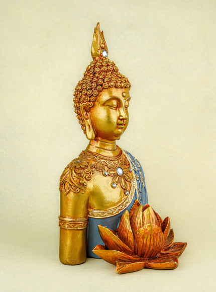 Polyresin Buddha with Lotus - 11 inch - WL5741