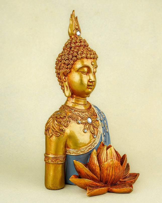Polyresin Buddha with Lotus - 11 inch - WL5741