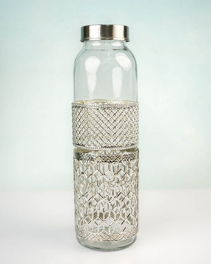 German Silver Glass Bottle with Set of 2 Glass - WL5795