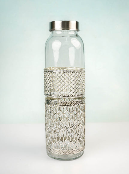 German Silver Glass Bottle with Set of 2 Glass - WL5795