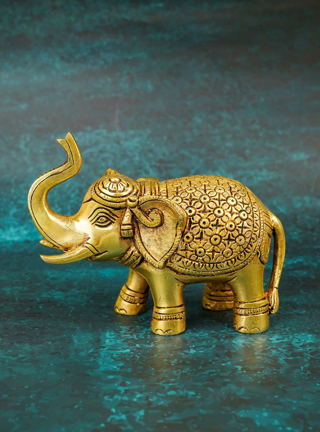 Brass Elephant Idol - 7 inch - WL5799