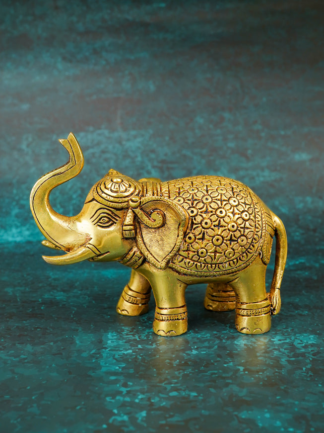 Brass Elephant Idol - 7 inch - WL5799