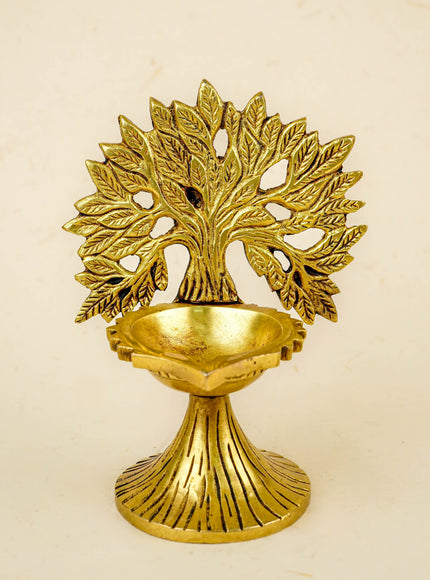 Brass Kalpavriksha Tree with Diya - 6 inch - WL5811