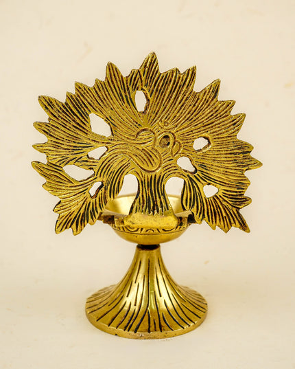Brass Kalpavriksha Tree with Diya - 6 inch - WL5811