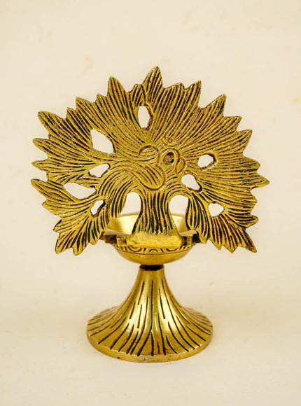 Brass Kalpavriksha Tree with Diya - 6 inch - WL5811