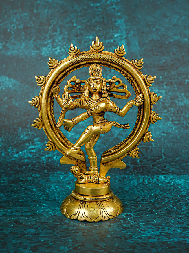 Brass Nataraja Idol - 7 inch - WL5812