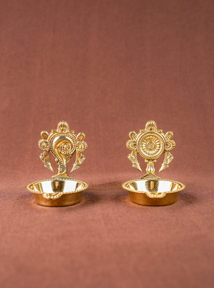 Brass Shankh Chakra Diya - WBG1534