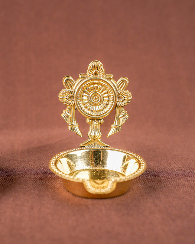 Brass Shankh Chakra Diya - WBG1534