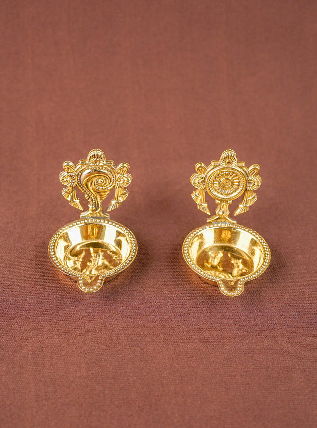 Brass Shankh Chakra Diya - WBG1534