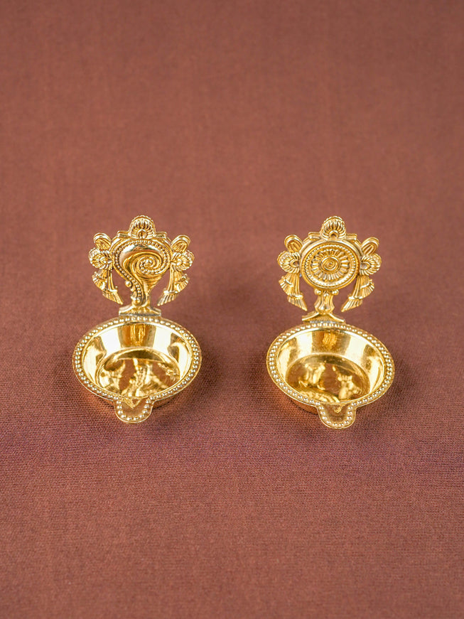 Brass Shankh Chakra Diya - WBG1534