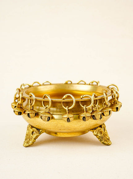 Brass Urli with Bells - 5 inch - WL5858