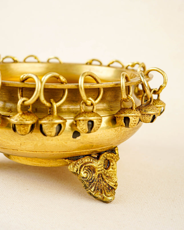 Brass Urli with Bells - 5 inch - WL5858
