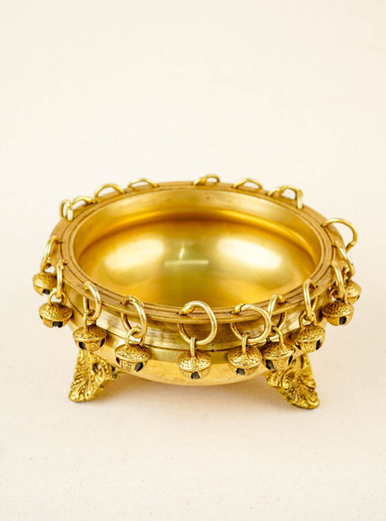 Brass Urli with Bells - 5 inch - WL5858