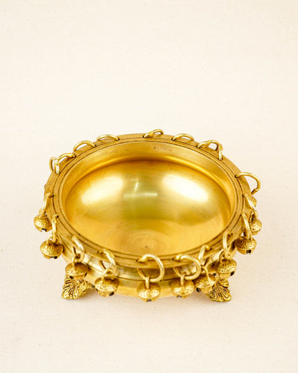 Brass Urli with Bells - 5 inch - WL5858