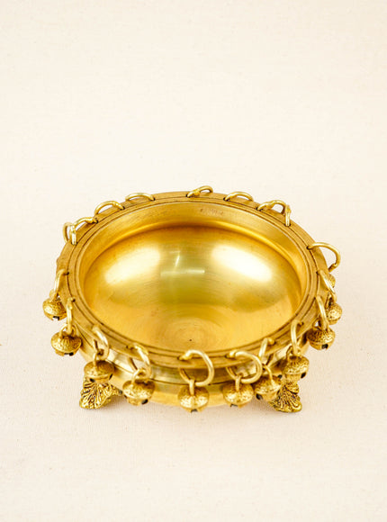 Brass Urli with Bells - 5 inch - WL5858