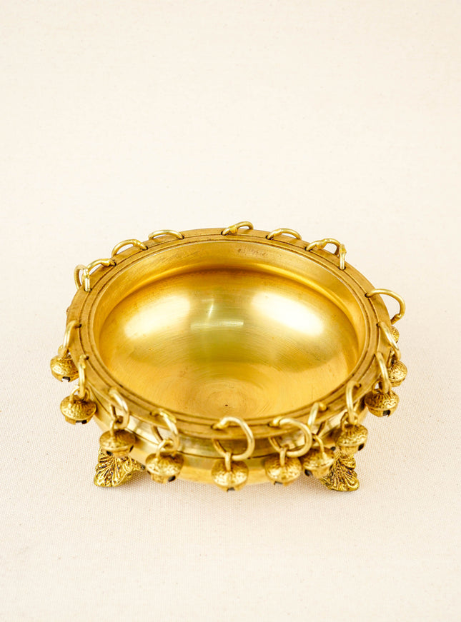 Brass Urli with Bells - 5 inch - WL5858