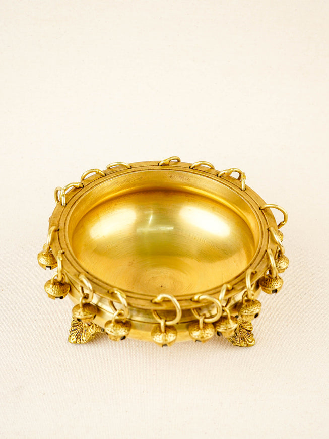 Brass Urli with Bells - 5 inch - WL5858