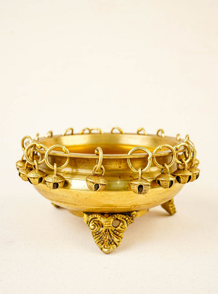 Brass Urli with Bells - 5 inch - WL5858