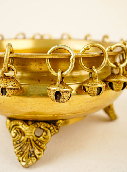Brass Urli with Bells - 5 inch - WL5858