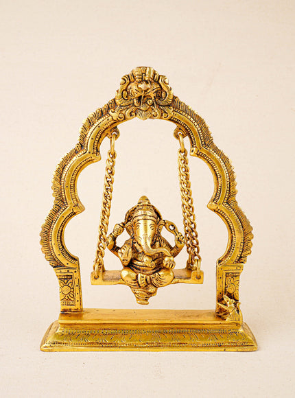 Brass Jhoola Ganesha - 9 inch - WL5864