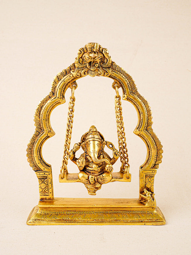 Brass Jhoola Ganesha - 9 inch - WL5864