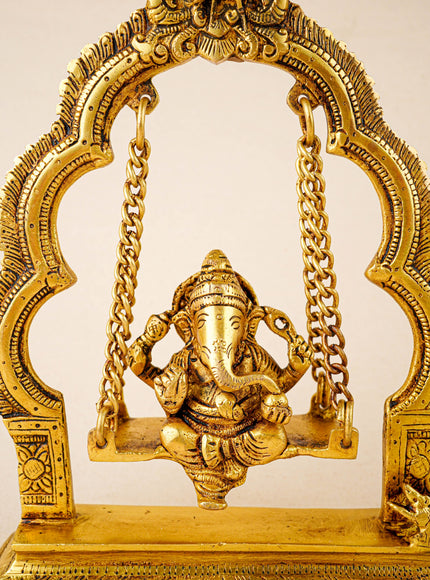 Brass Jhoola Ganesha - 9 inch - WL5864