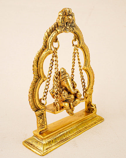 Brass Jhoola Ganesha - 9 inch - WL5864