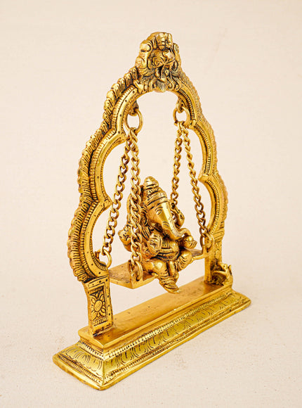 Brass Jhoola Ganesha - 9 inch - WL5864