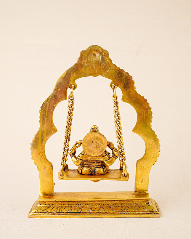 Brass Jhoola Ganesha - 9 inch - WL5864