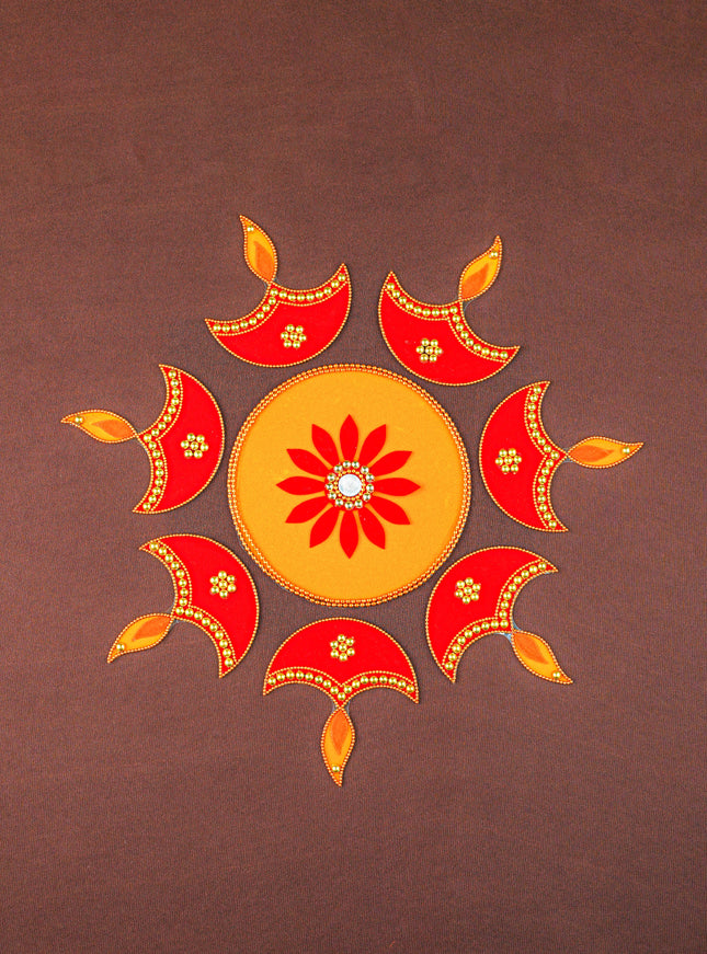 Rangoli - Flower - Set of 6 Diya - WL5873