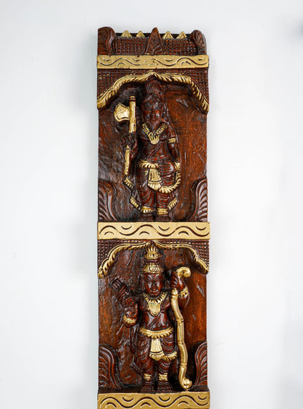 Wooden Carved Dasavatharam Wall Hanging Panel - Set of 2 - WL5884
