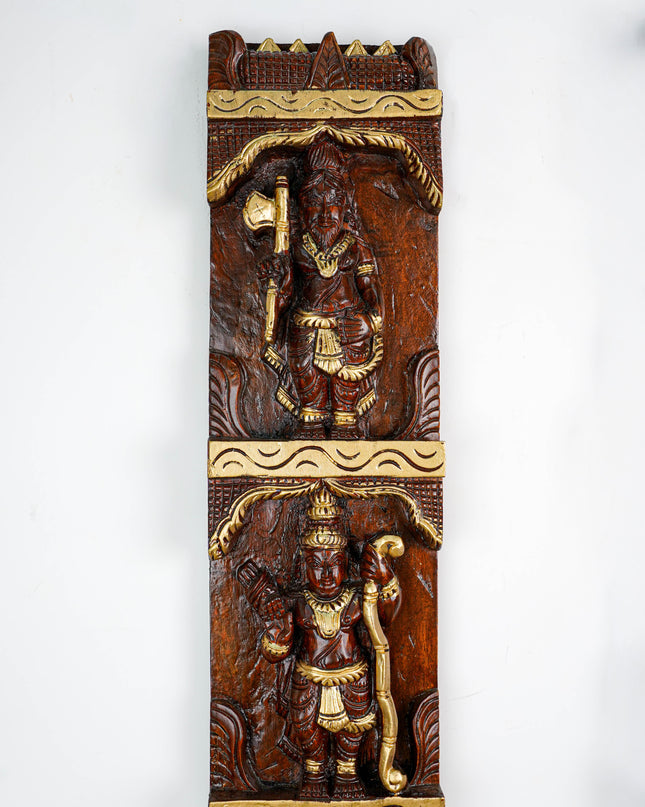 Wooden Carved Dasavatharam Wall Hanging Panel - Set of 2 - WL5884
