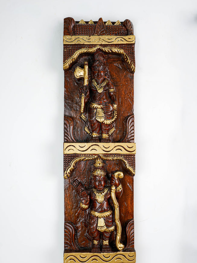 Wooden Carved Dasavatharam Wall Hanging Panel - Set of 2 - WL5884
