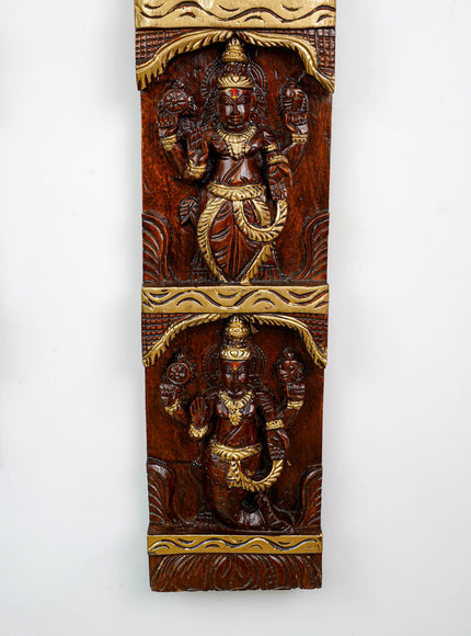 Wooden Carved Dasavatharam Wall Hanging Panel - Set of 2 - WL5884