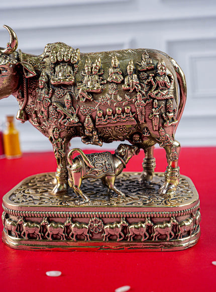 Brass Antique Cow & Calf Idol - 4 inch - WL5885