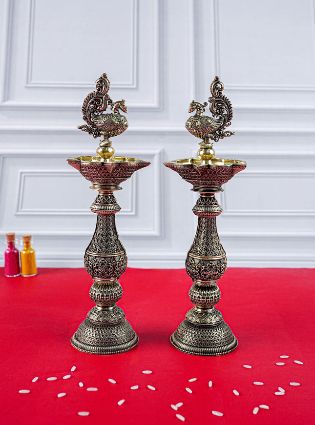 Brass Annapakshi Vilaku - Set of 2 - 8 inch - WL5887