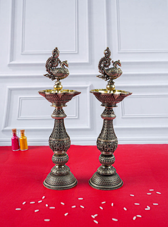 Brass Annapakshi Vilaku - Set of 2 - 8 inch - WL5887