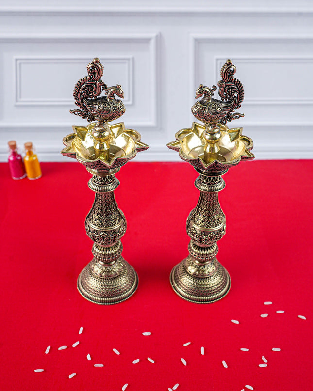 Brass Annapakshi Vilaku - Set of 2 - 8 inch - WL5887