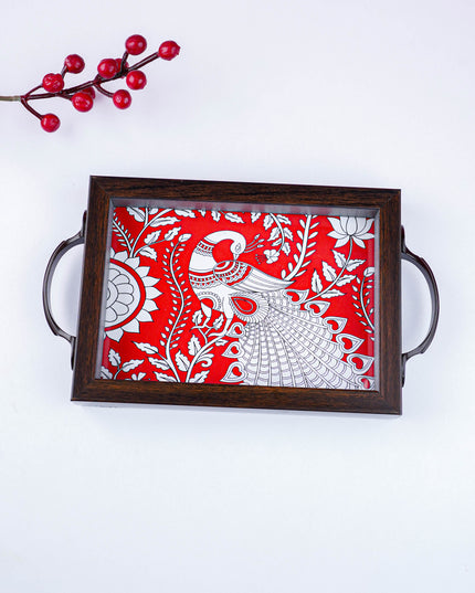Wooden Tray with Peacock Digital Print - WL5890